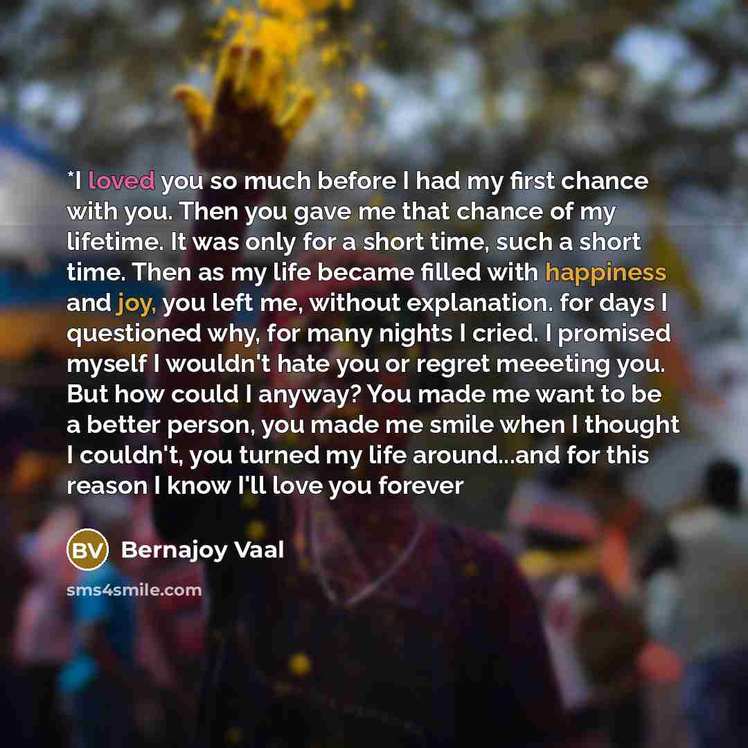 “*I loved you so much before I had my first…” quote by Bernajoy Vaal