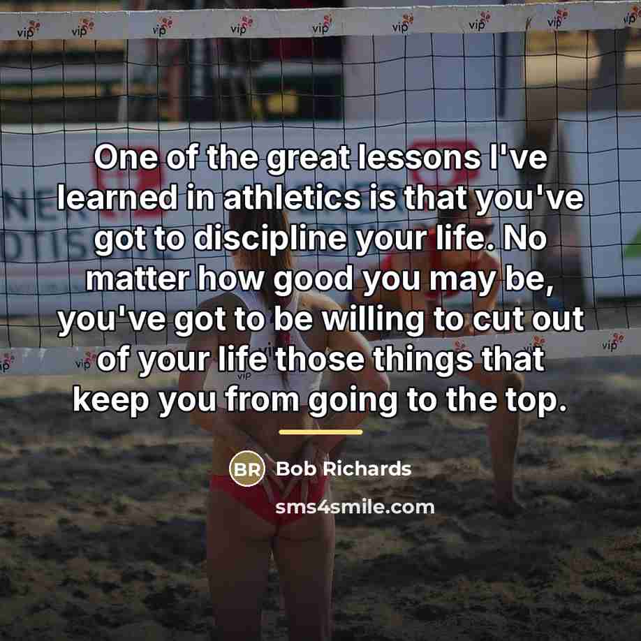 “One of the great lessons I've learned in athletics is…” quote by Bob Richards