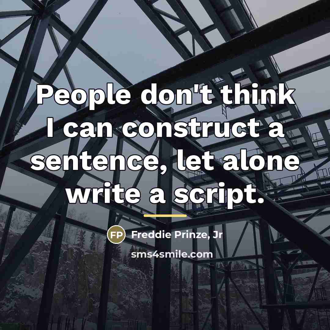 “People don't think I can construct a sentence, let alone…” quote by Freddie Prinze, Jr