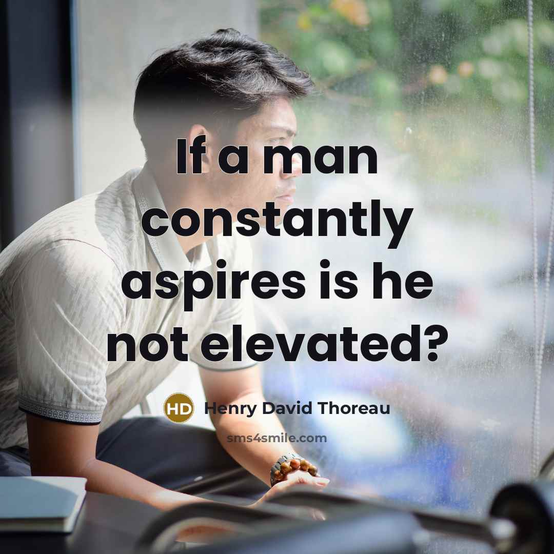 “If a man constantly aspires is he not elevated?…” quote by Henry David Thoreau