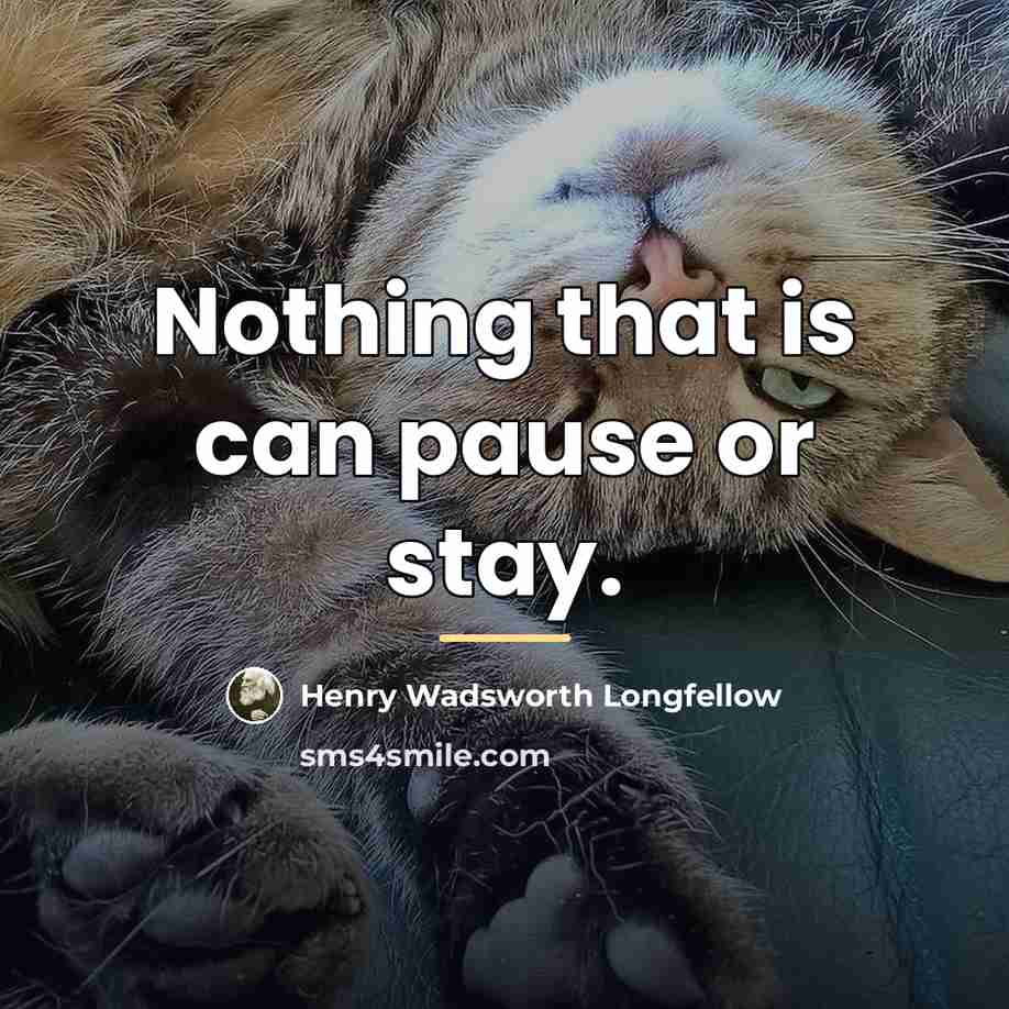 “Nothing that is can pause or stay.…” quote by Henry Wadsworth Longfellow