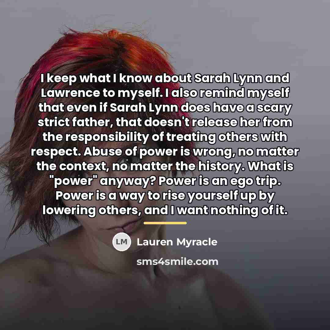 “I keep what I know about Sarah Lynn and Lawrence…” quote by Lauren Myracle