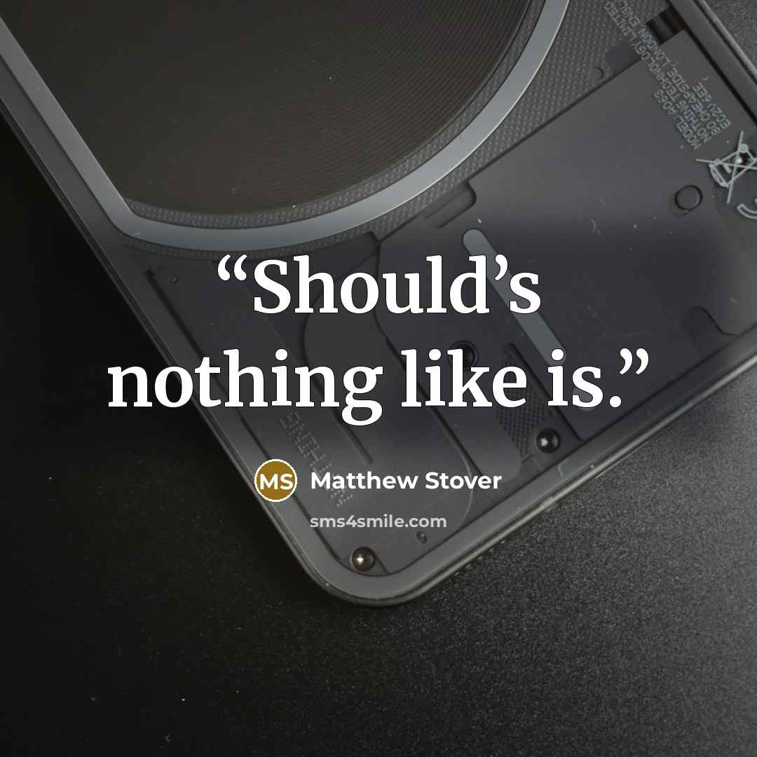 “Should’s nothing like is.” quote by Matthew Stover