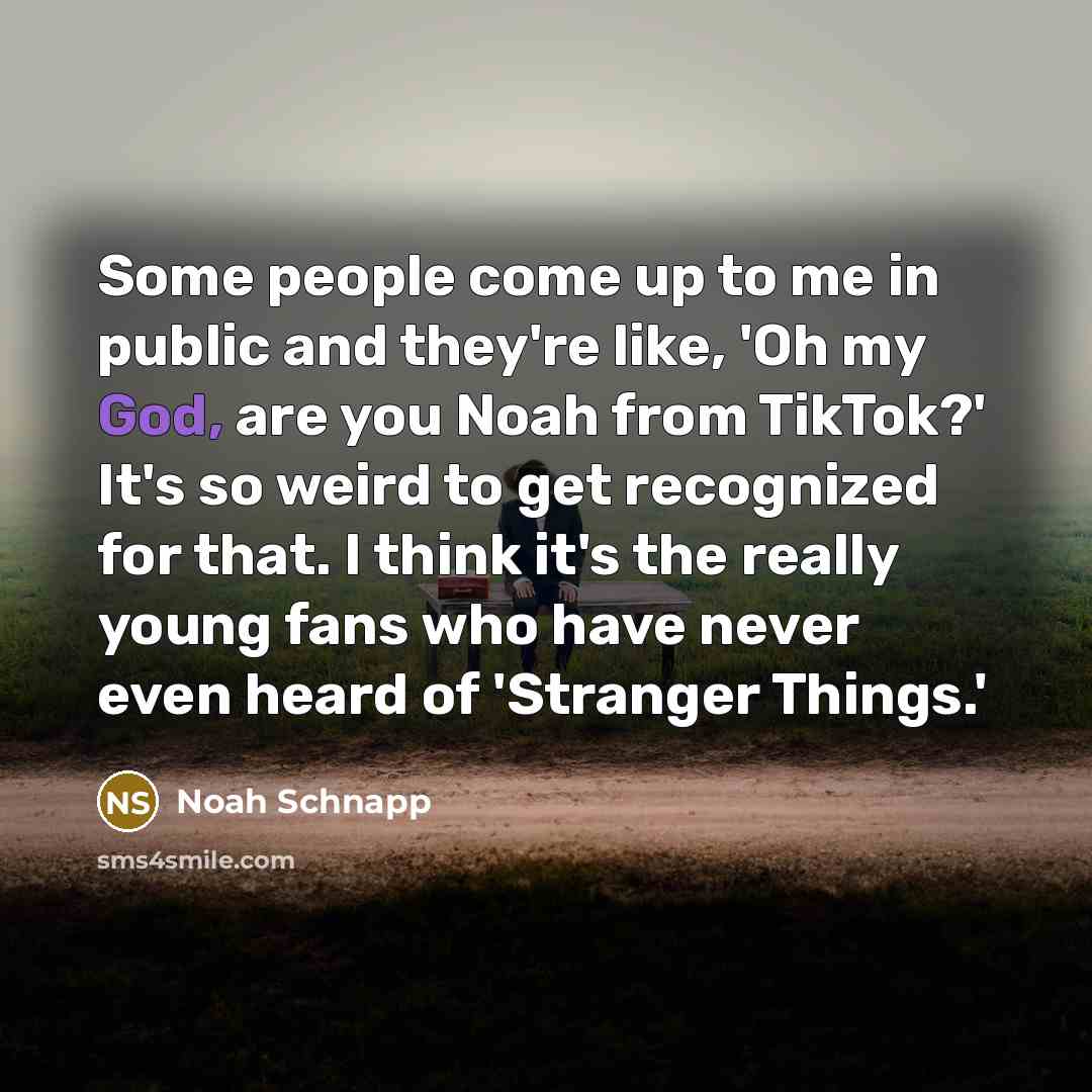 “Some people come up to me in public and they're…” quote by Noah Schnapp