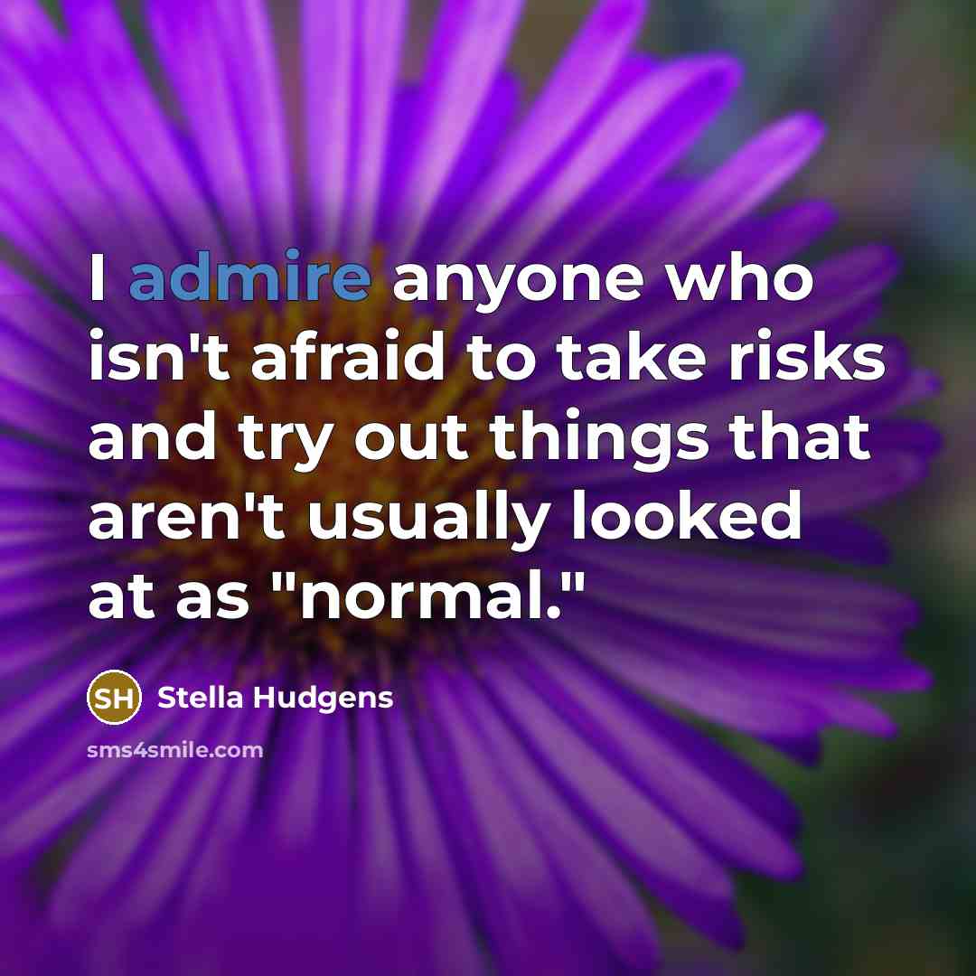 “I admire anyone who isn't afraid to take risks and…” quote by Stella Hudgens