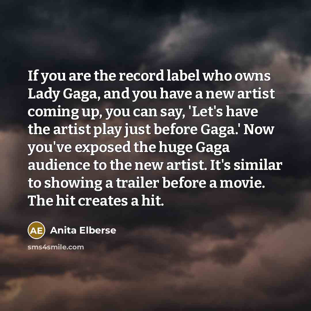 “If you are the record label who owns Lady Gaga,…” quote by Anita Elberse