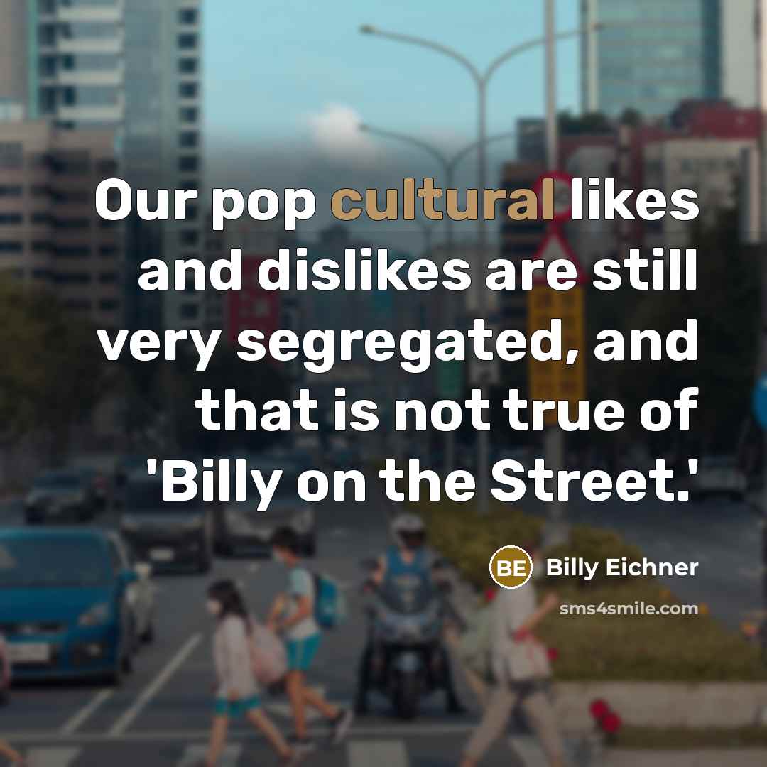 “Our pop cultural likes and dislikes are still very segregated,…” quote by Billy Eichner