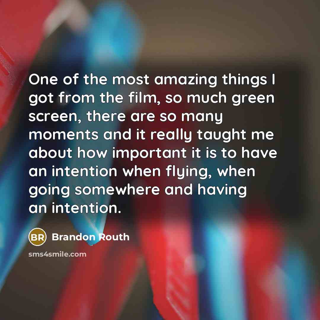 “One of the most amazing things I got from the…” quote by Brandon Routh