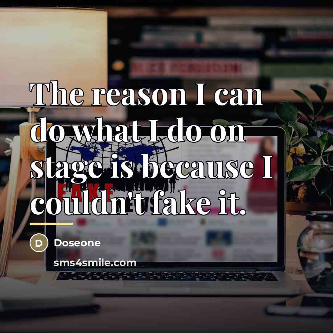 “The reason I can do what I do on stage…” quote by Doseone
