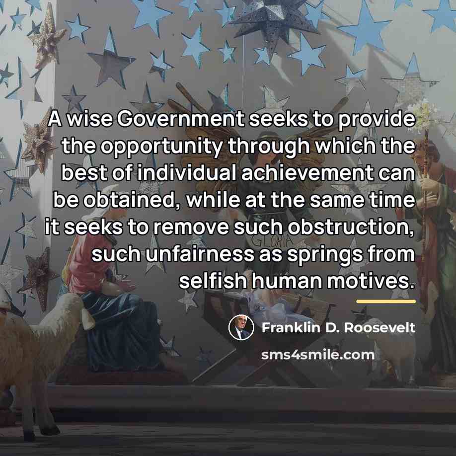 “A wise Government seeks to provide the opportunity through which…” quote by Franklin D. Roosevelt