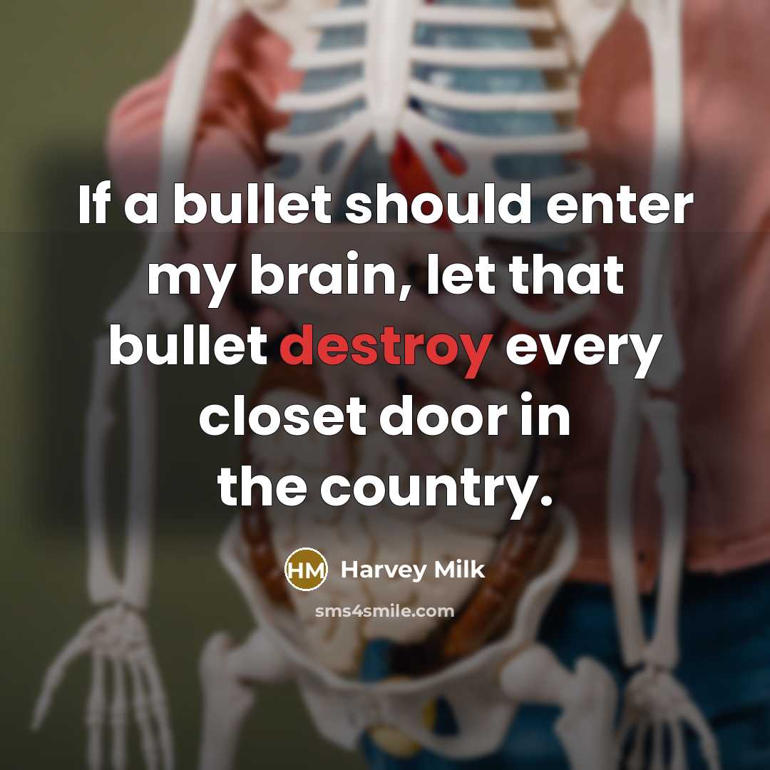 “If a bullet should enter my brain, let that bullet…” quote by Harvey Milk