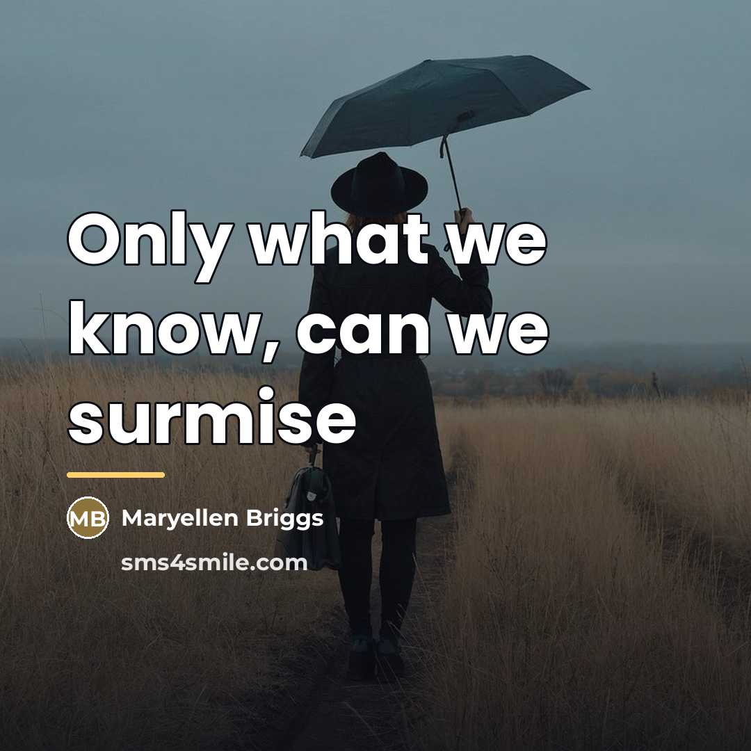 “Only what we know, can we surmise…” quote by Maryellen Briggs