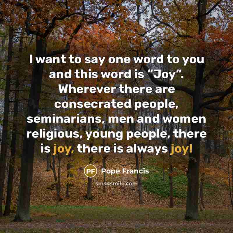 “I want to say one word to you and this…” quote by Pope Francis
