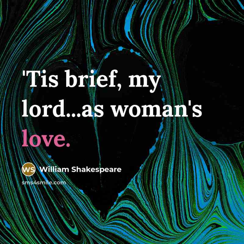 “'Tis brief, my lord...as woman's love.…” quote by William Shakespeare
