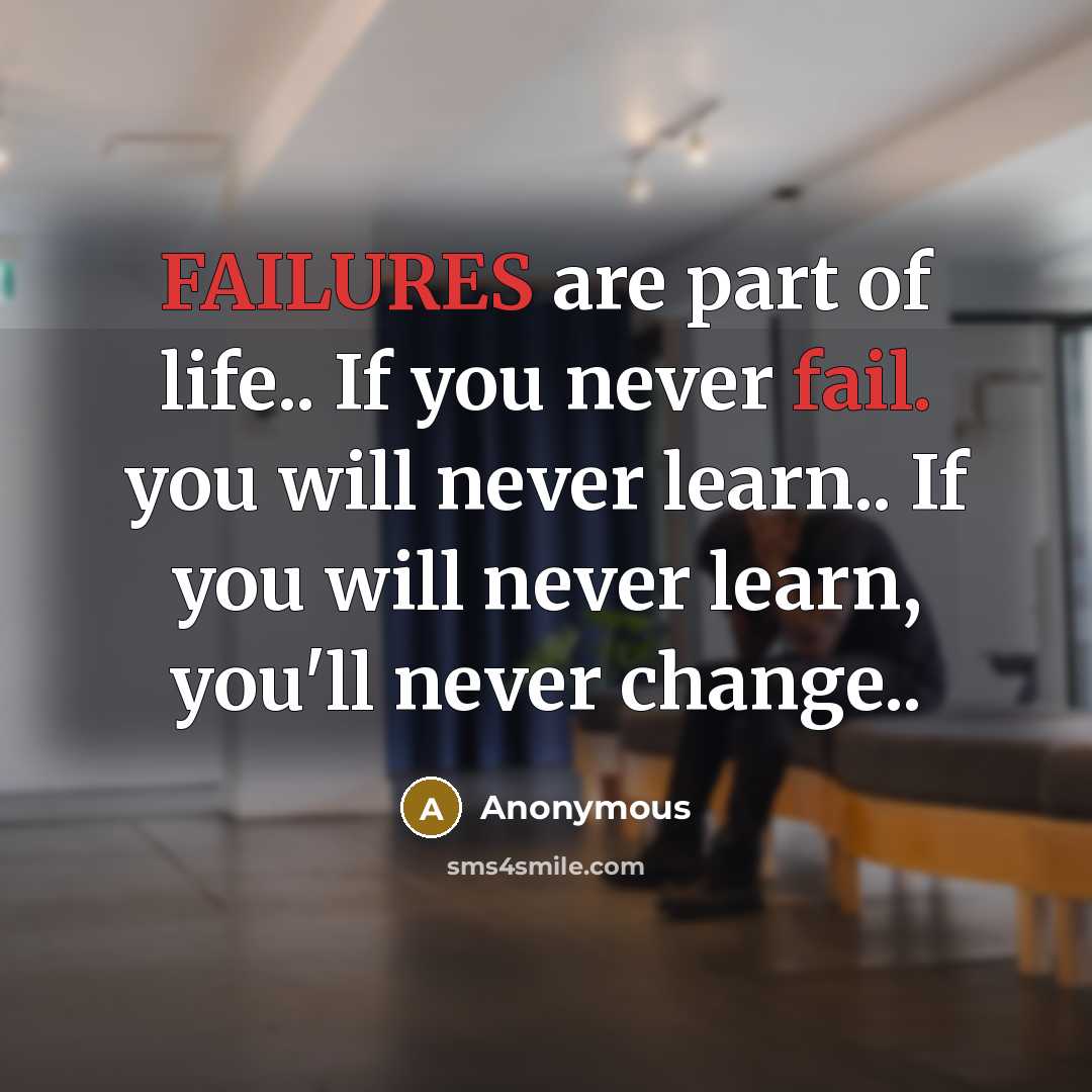 “FAILURES are part of life.. If you never fail. you…” quote by Anonymous