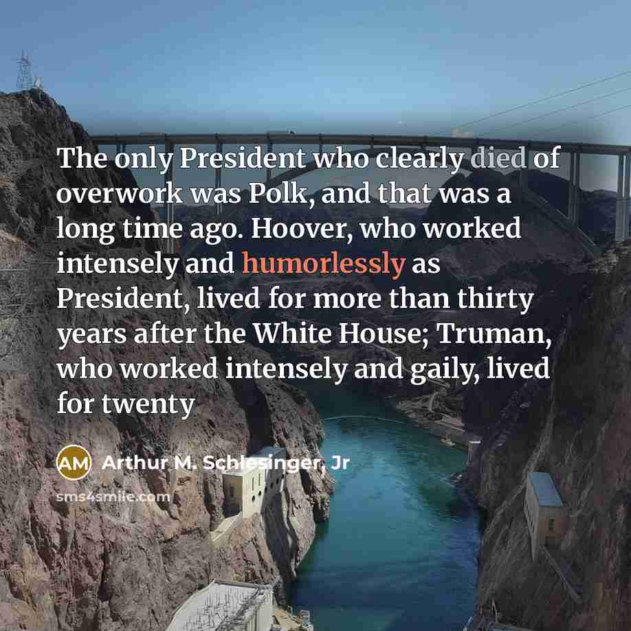 “The only President who clearly died of overwork was Polk,…” quote by Arthur M. Schlesinger, Jr