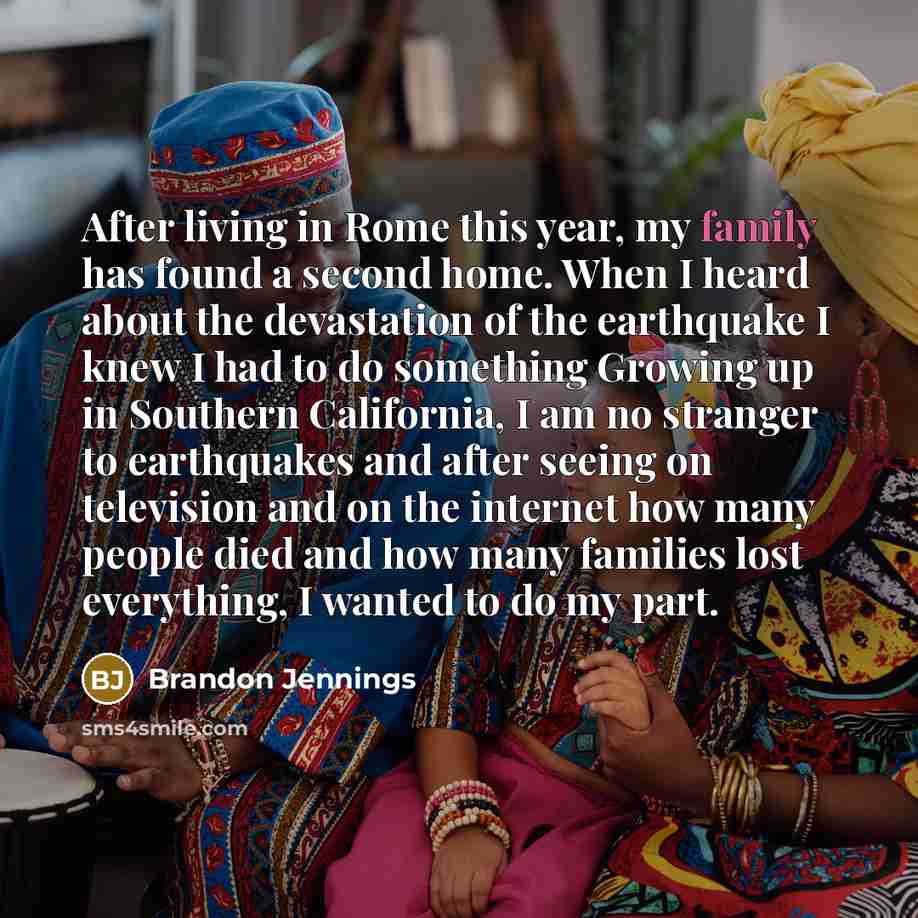 “After living in Rome this year, my family has found…” quote by Brandon Jennings