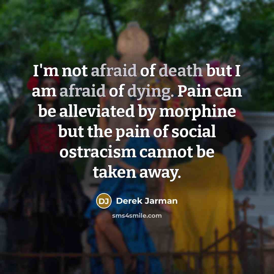 “I'm not afraid of death but I am afraid of…” quote by Derek Jarman
