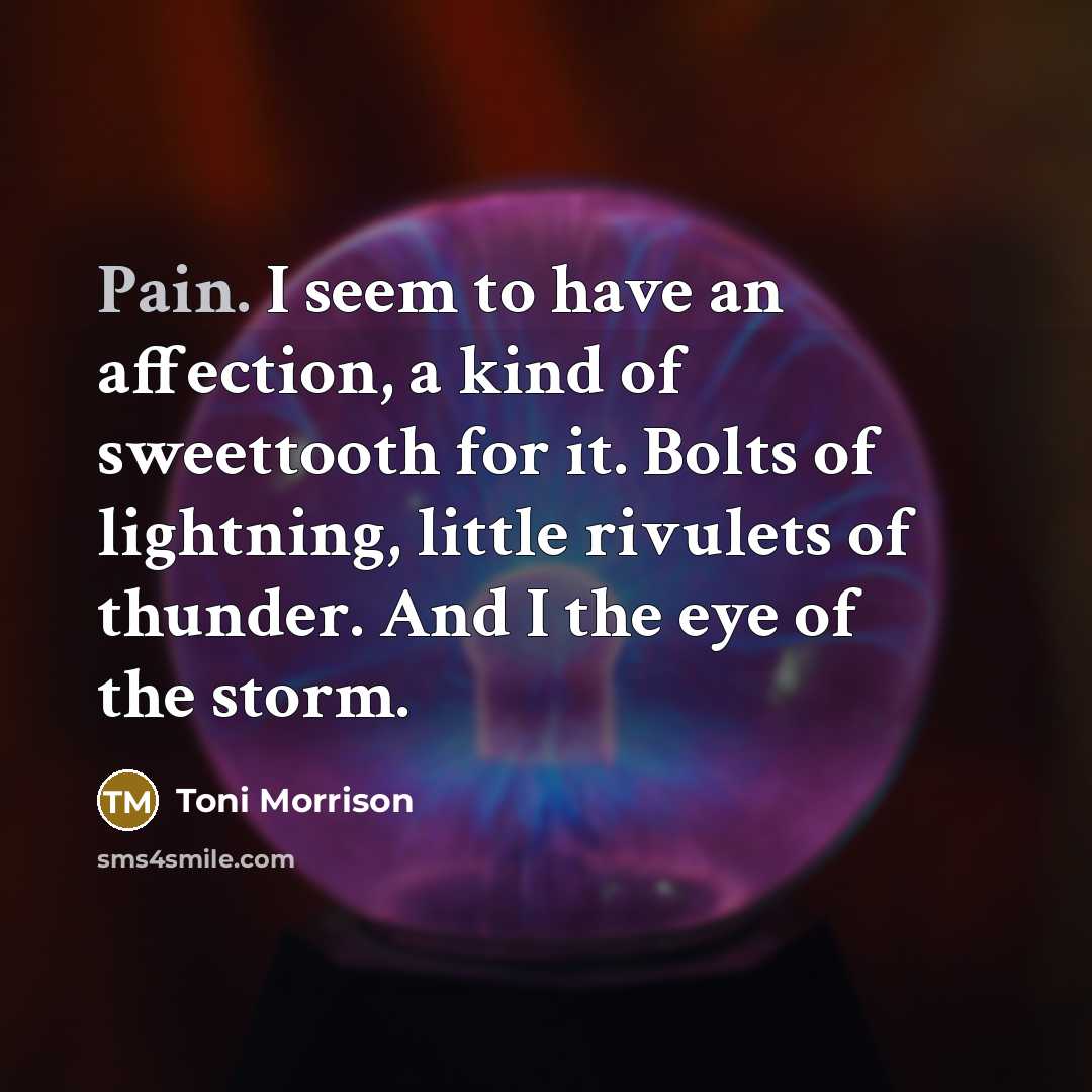 “Pain. I seem to have an affection, a kind of…” quote by Toni Morrison