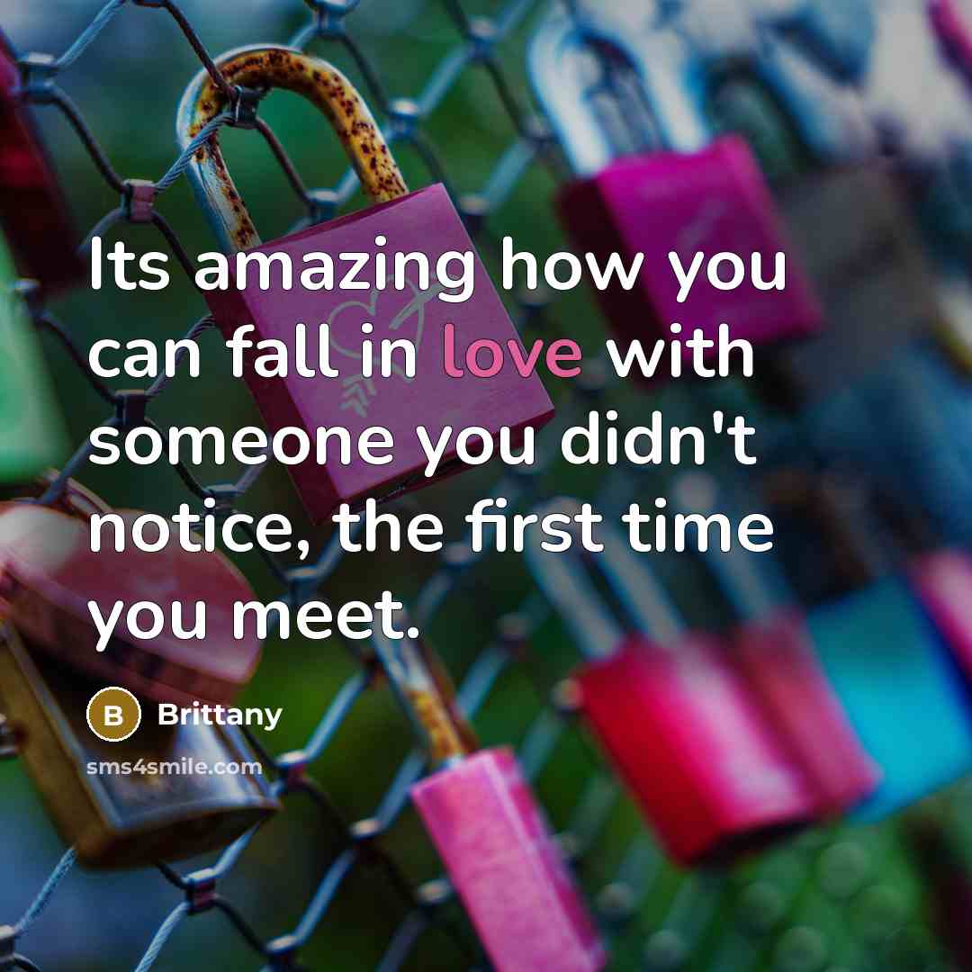 “Its amazing how you can fall in love with someone…” quote by Brittany