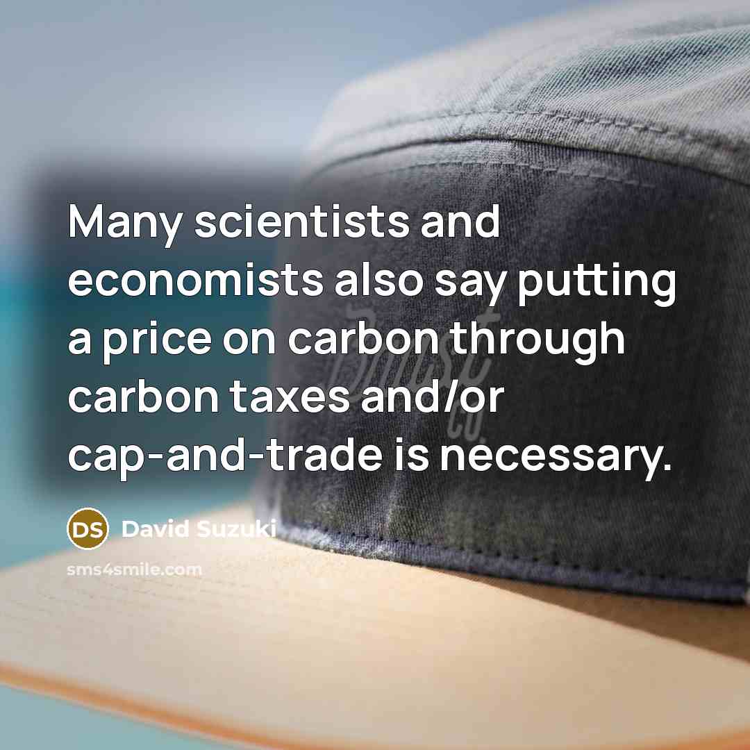 “Many scientists and economists also say putting a price on…” quote by David Suzuki