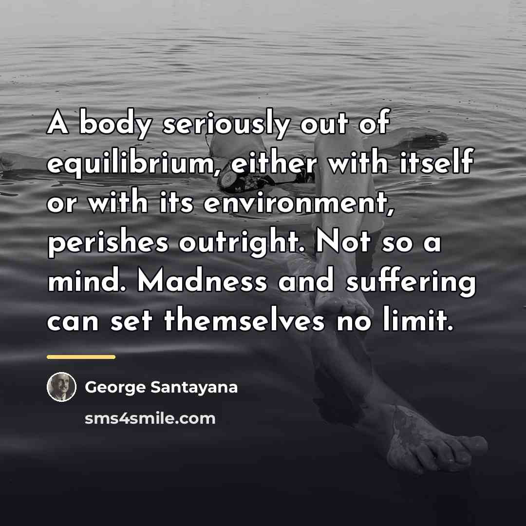 “A body seriously out of equilibrium, either with itself or…” quote by George Santayana