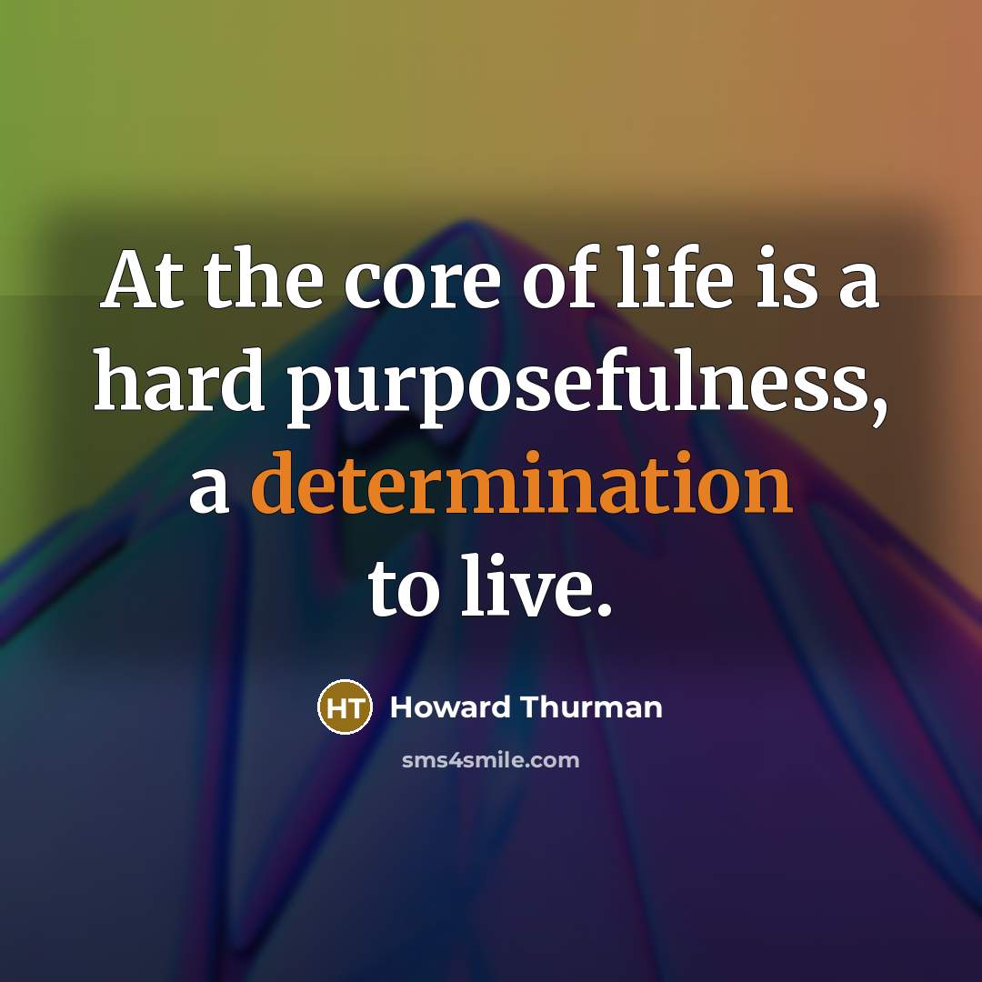 “At the core of life is a hard purposefulness, a…” quote by Howard Thurman