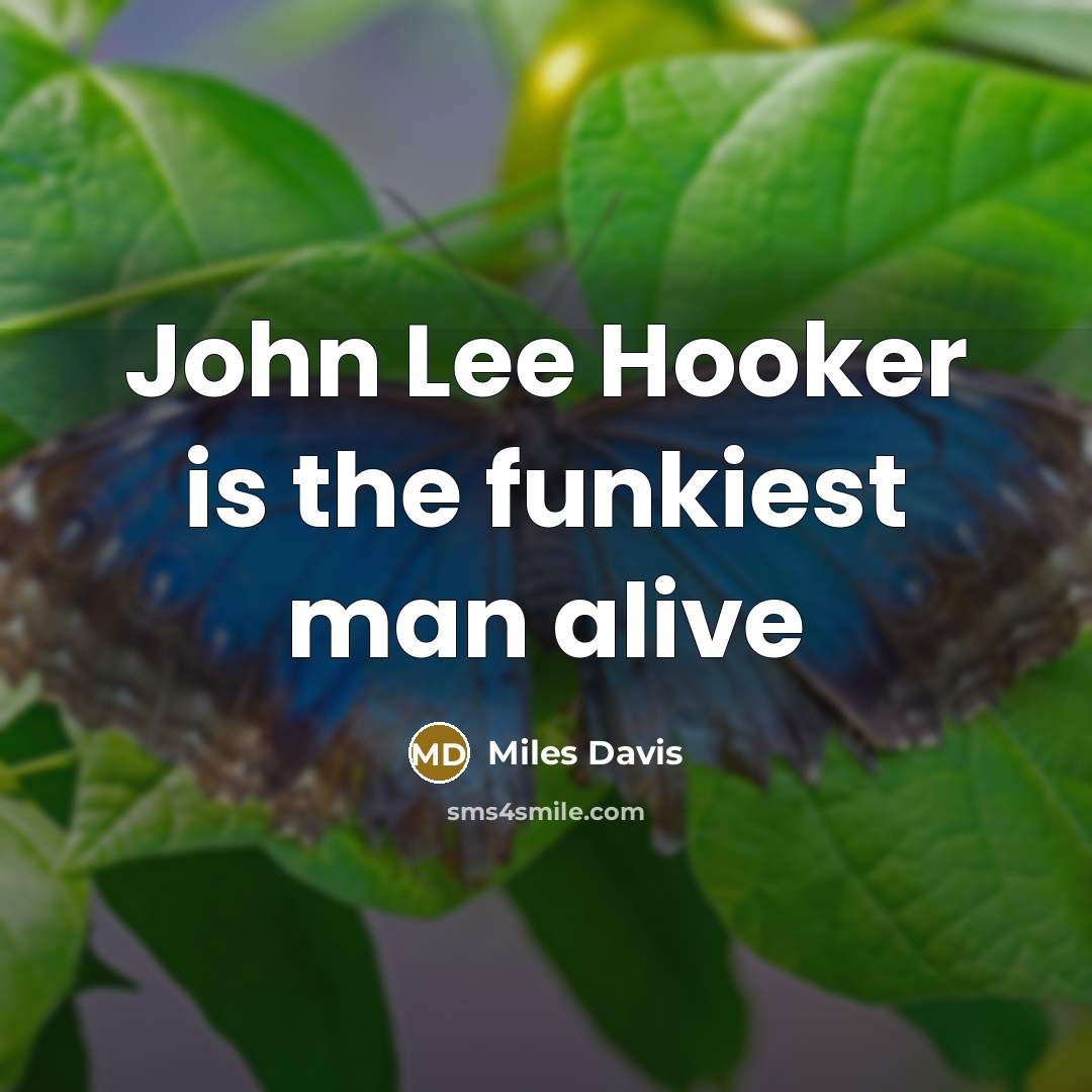 “John Lee Hooker is the funkiest man alive…” quote by Miles Davis