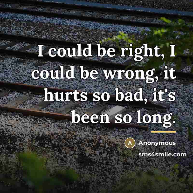“I could be right, I could be wrong, it hurts…” quote by Anonymous