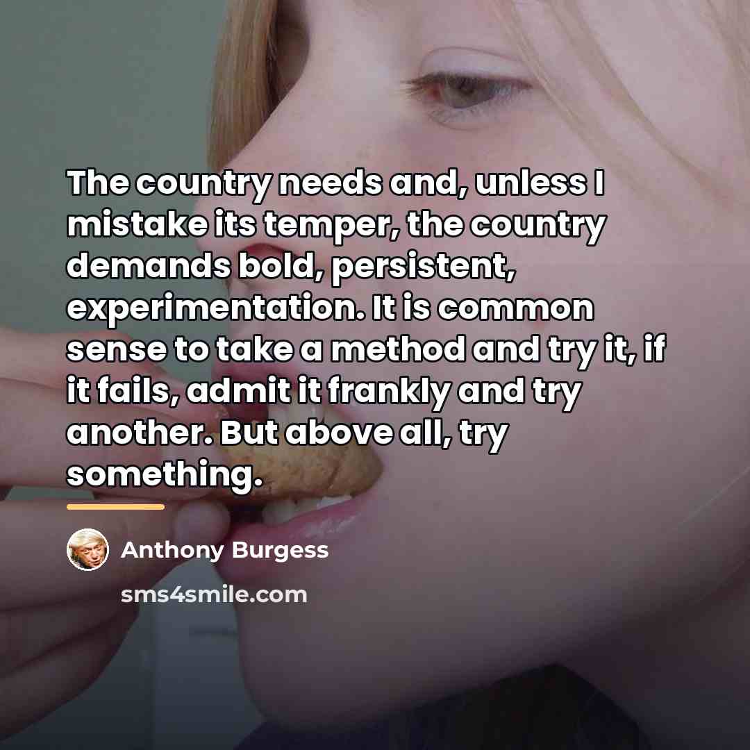 “The country needs and, unless I mistake its temper, the…” quote by Anthony Burgess