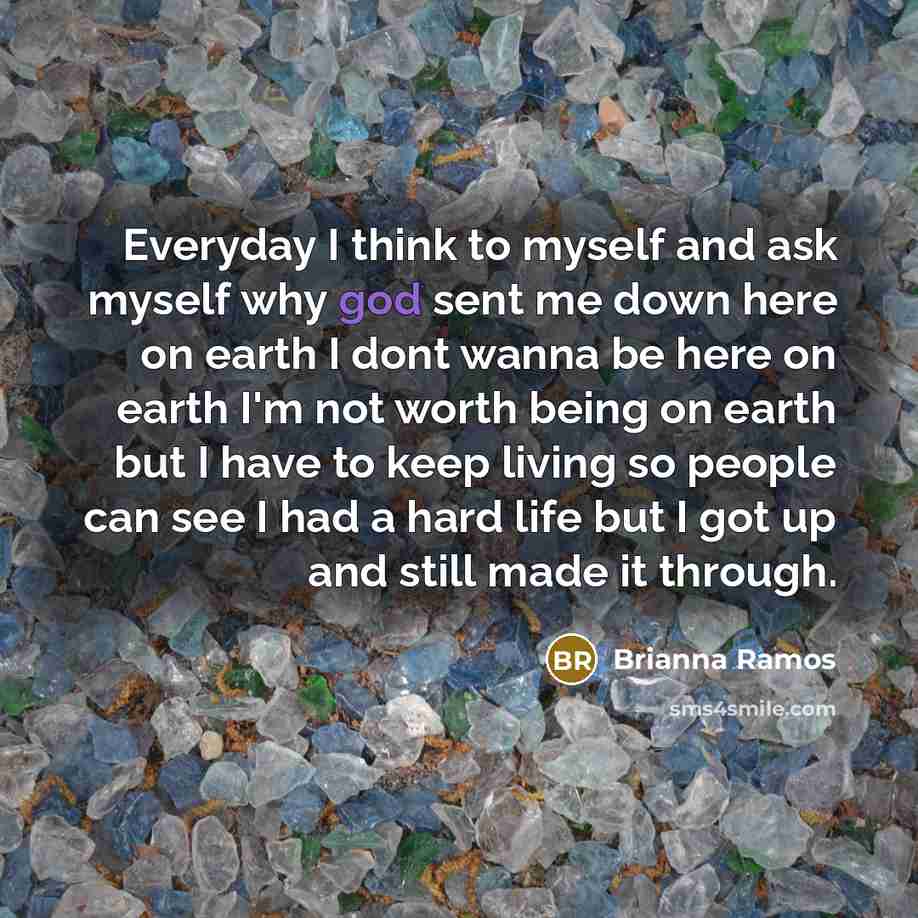 “Everyday I think to myself and ask myself why god…” quote by Brianna Ramos