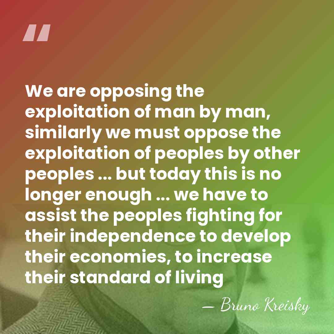 We are opposing the exploitation of man by man, similarly we must&hellip; - Bruno Kreisky