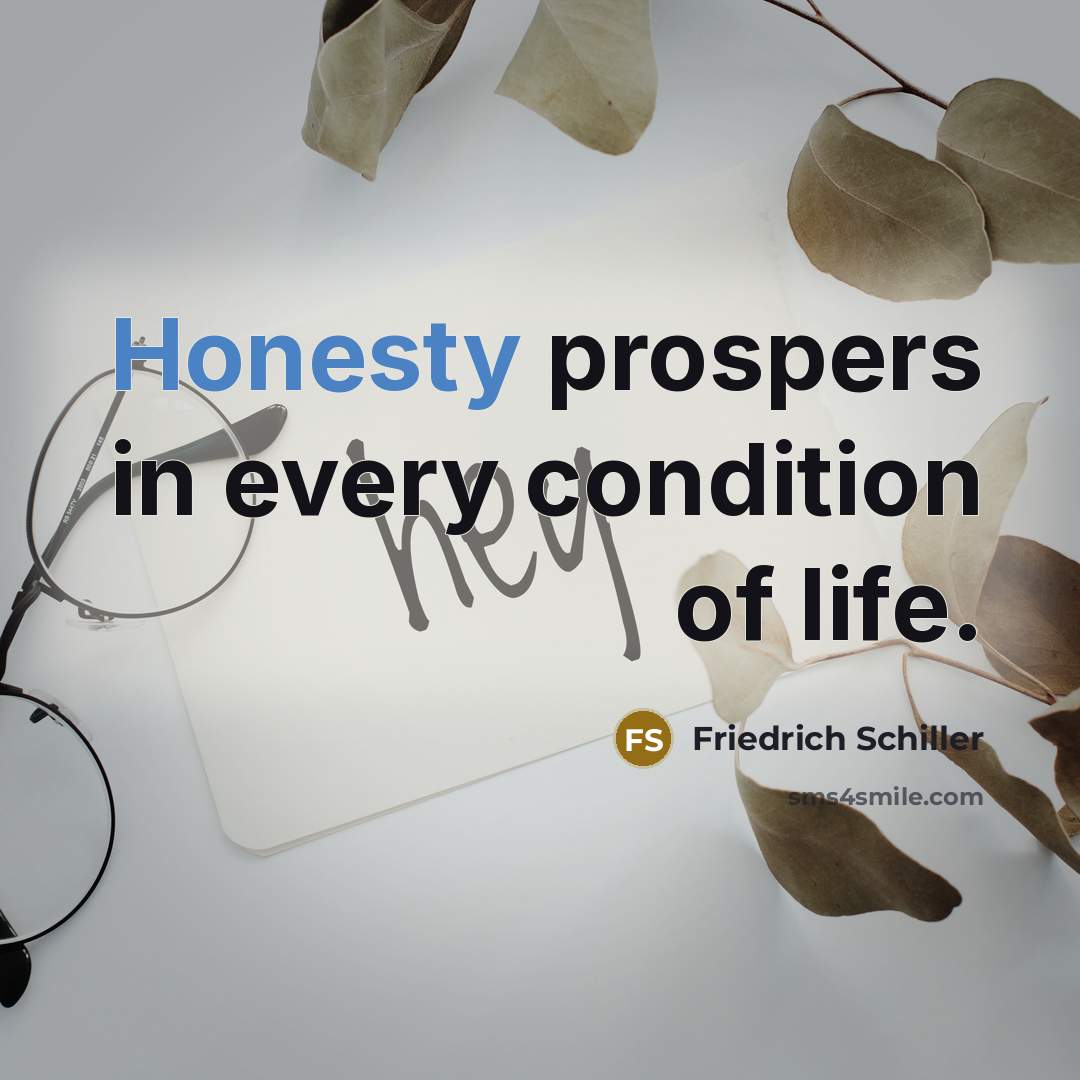 “Honesty prospers in every condition of life.…” quote by Friedrich Schiller