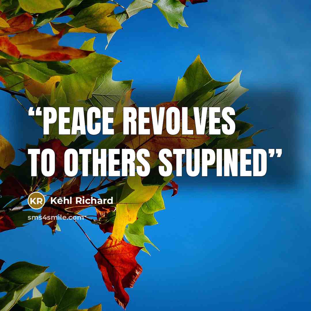 “peace revolves to others stupined” quote by Kehl Richard
