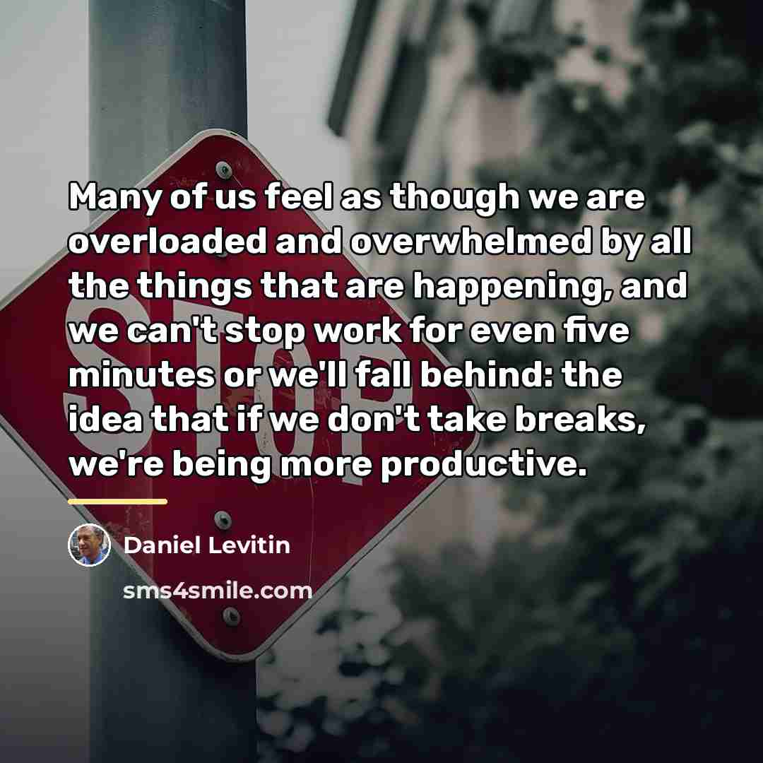 “Many of us feel as though we are overloaded and…” quote by Daniel Levitin
