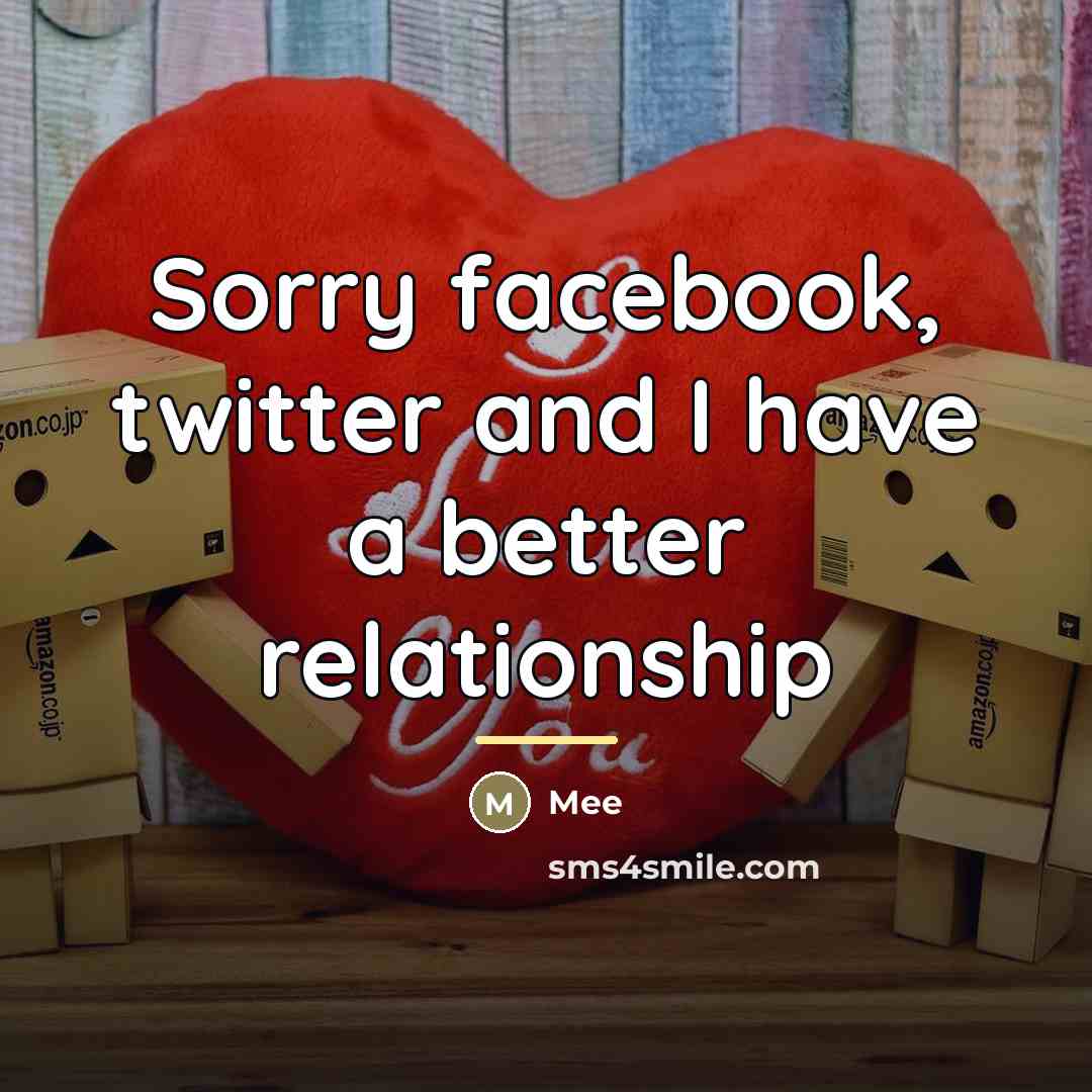 “Sorry facebook, twitter and I have a better relationship…” quote by Mee