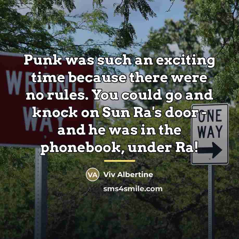 “Punk was such an exciting time because there were no…” quote by Viv Albertine