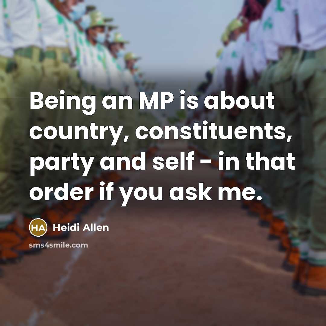 “Being an MP is about country, constituents, party and self…” quote by Heidi Allen
