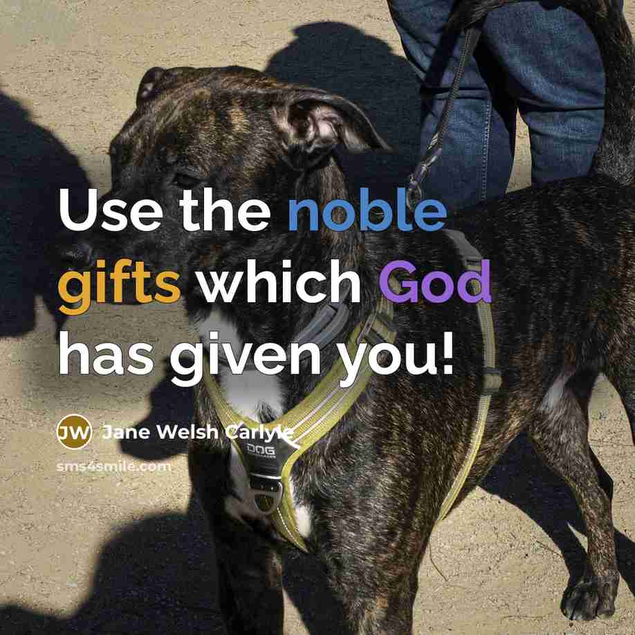 “Use the noble gifts which God has given you!…” quote by Jane Welsh Carlyle