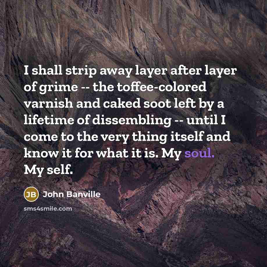 “I shall strip away layer after layer of grime --…” quote by John Banville