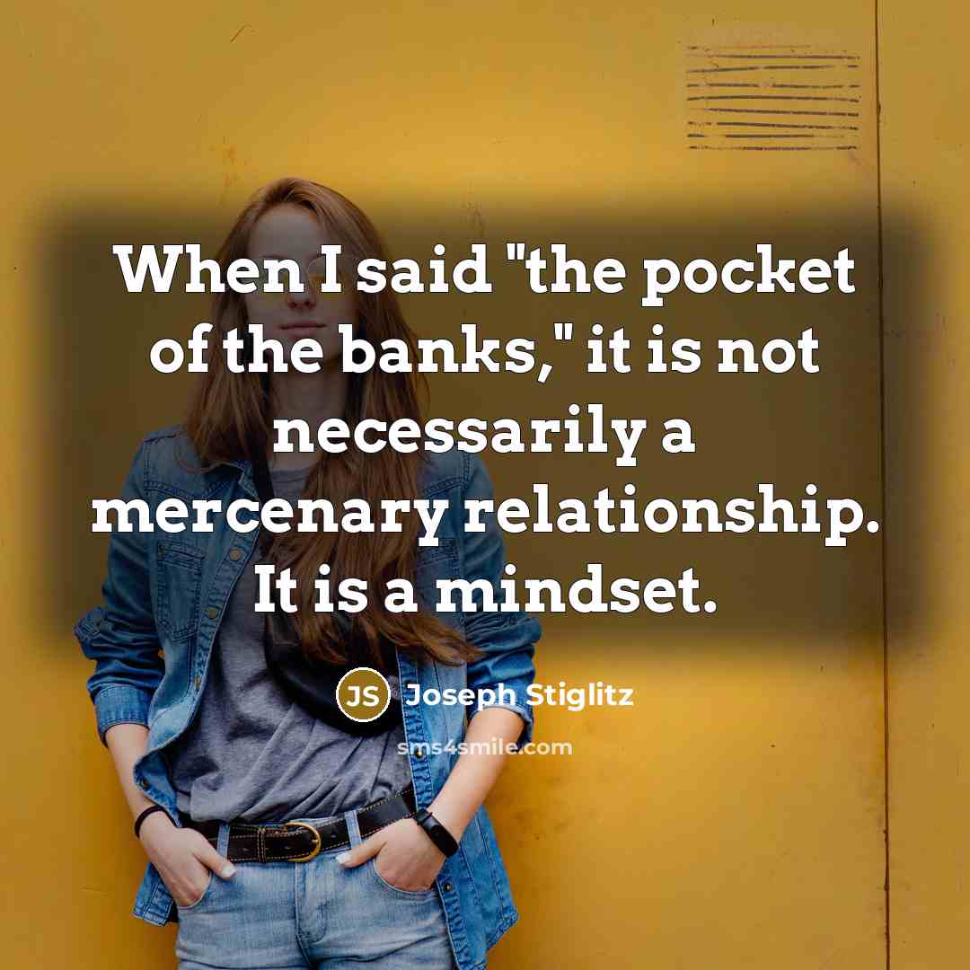 “When I said "the pocket of the banks," it is…” quote by Joseph Stiglitz
