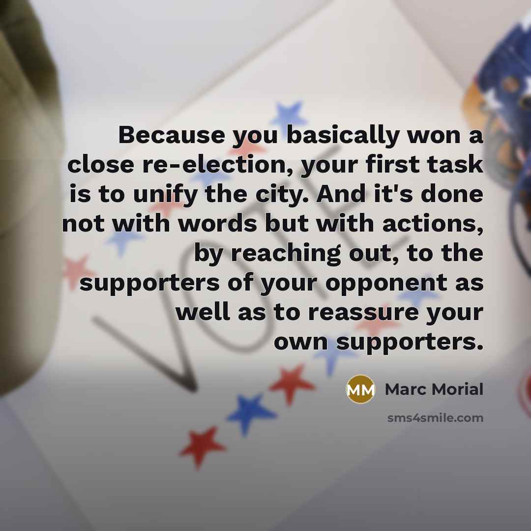 “Because you basically won a close re-election, your first task…” quote by Marc Morial