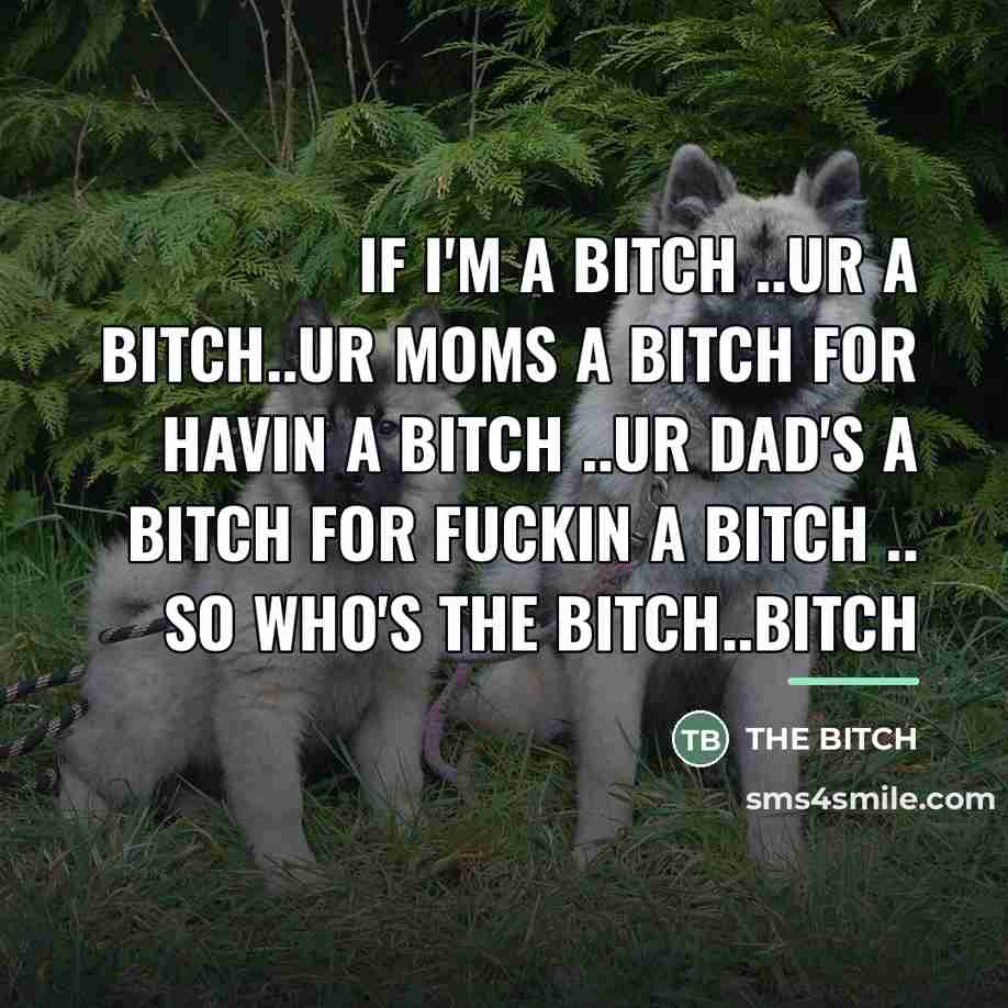 “If I'm a BITCH ..ur a BITCH..ur moms a BITCH…” quote by The Bitch
