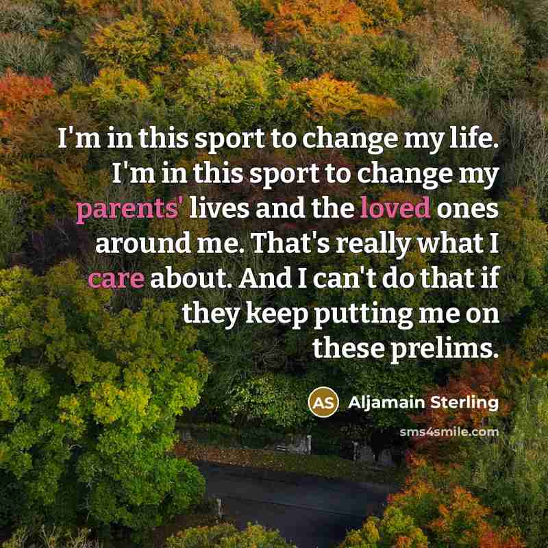 “I'm in this sport to change my life. I'm in…” quote by Aljamain Sterling
