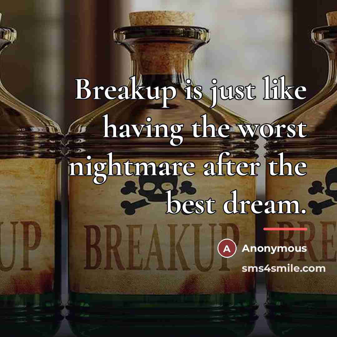 “Breakup is just like having the worst nightmare after the…” quote by Anonymous