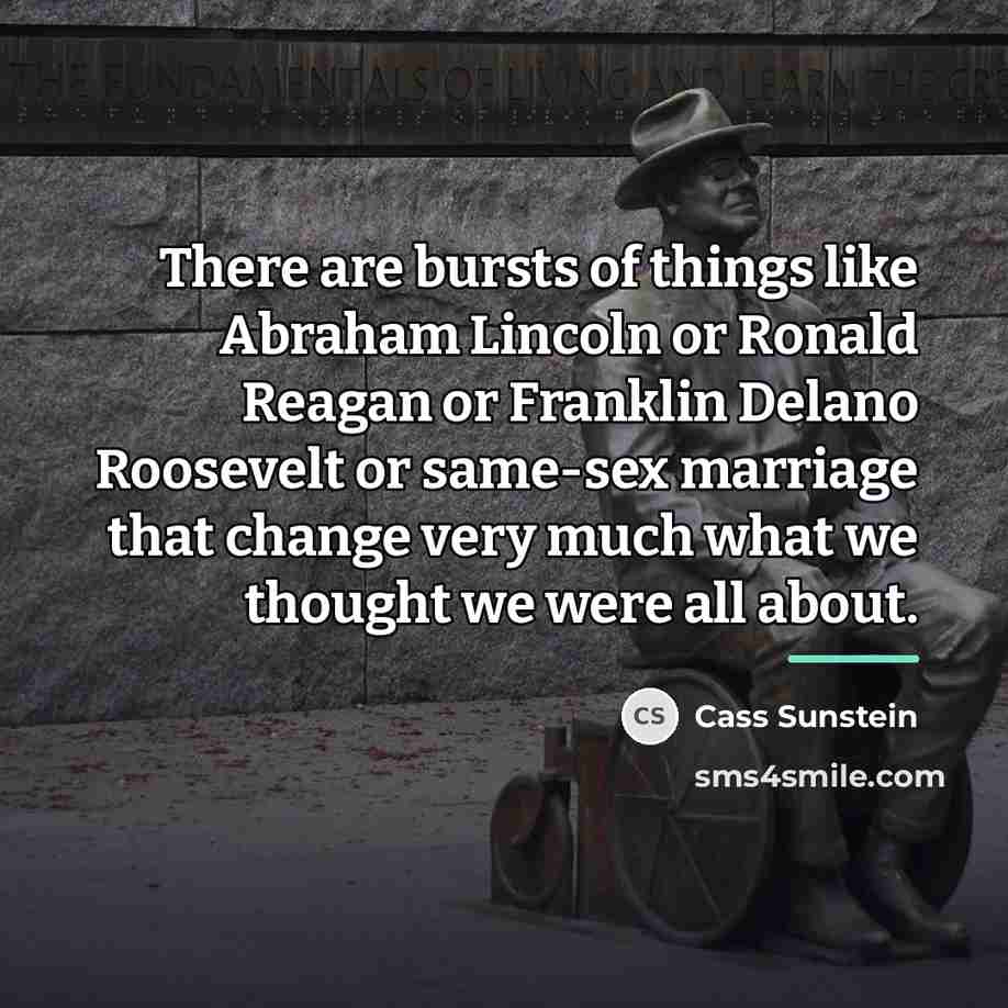 “There are bursts of things like Abraham Lincoln or Ronald…” quote by Cass Sunstein