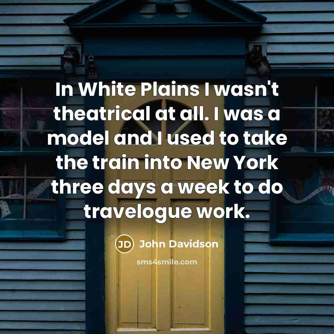 “In White Plains I wasn't theatrical at all. I was…” quote by John Davidson