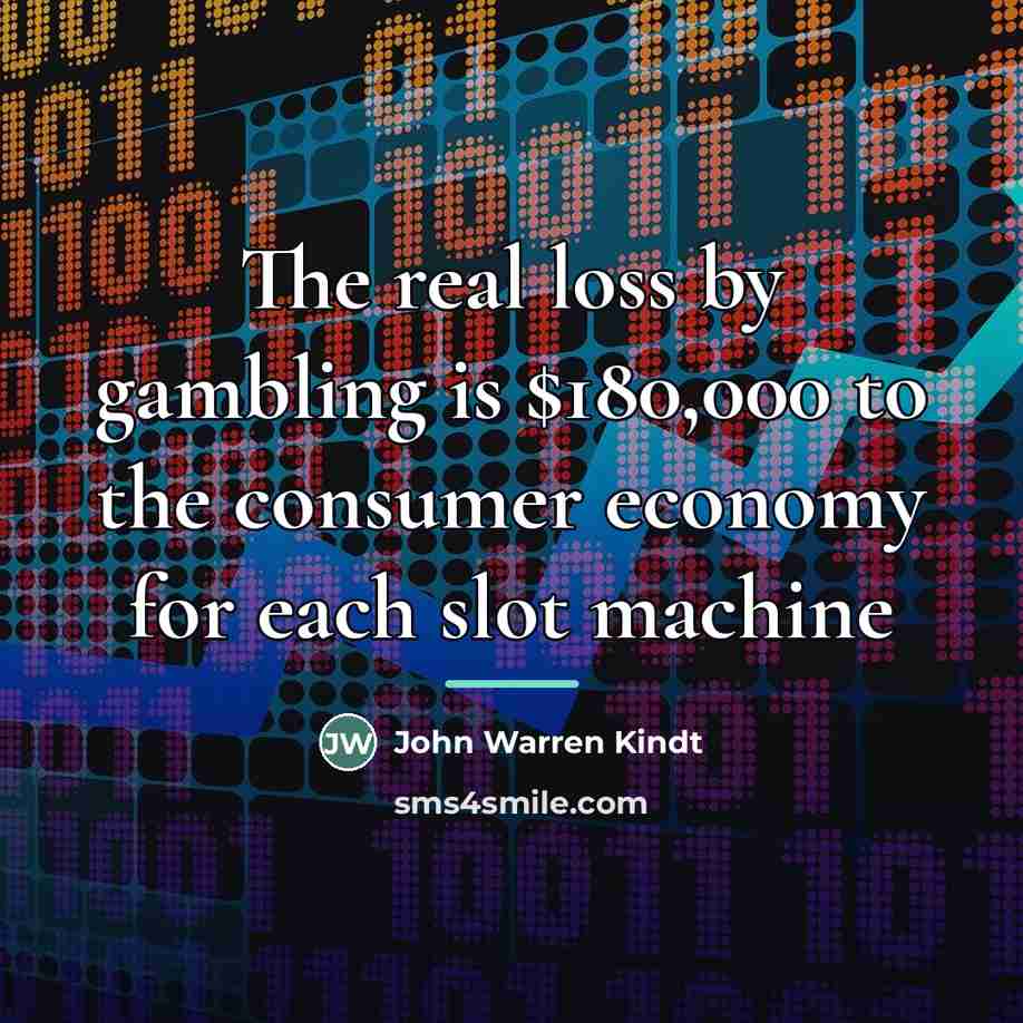 “The real loss by gambling is $180,000 to the consumer…” quote by John Warren Kindt