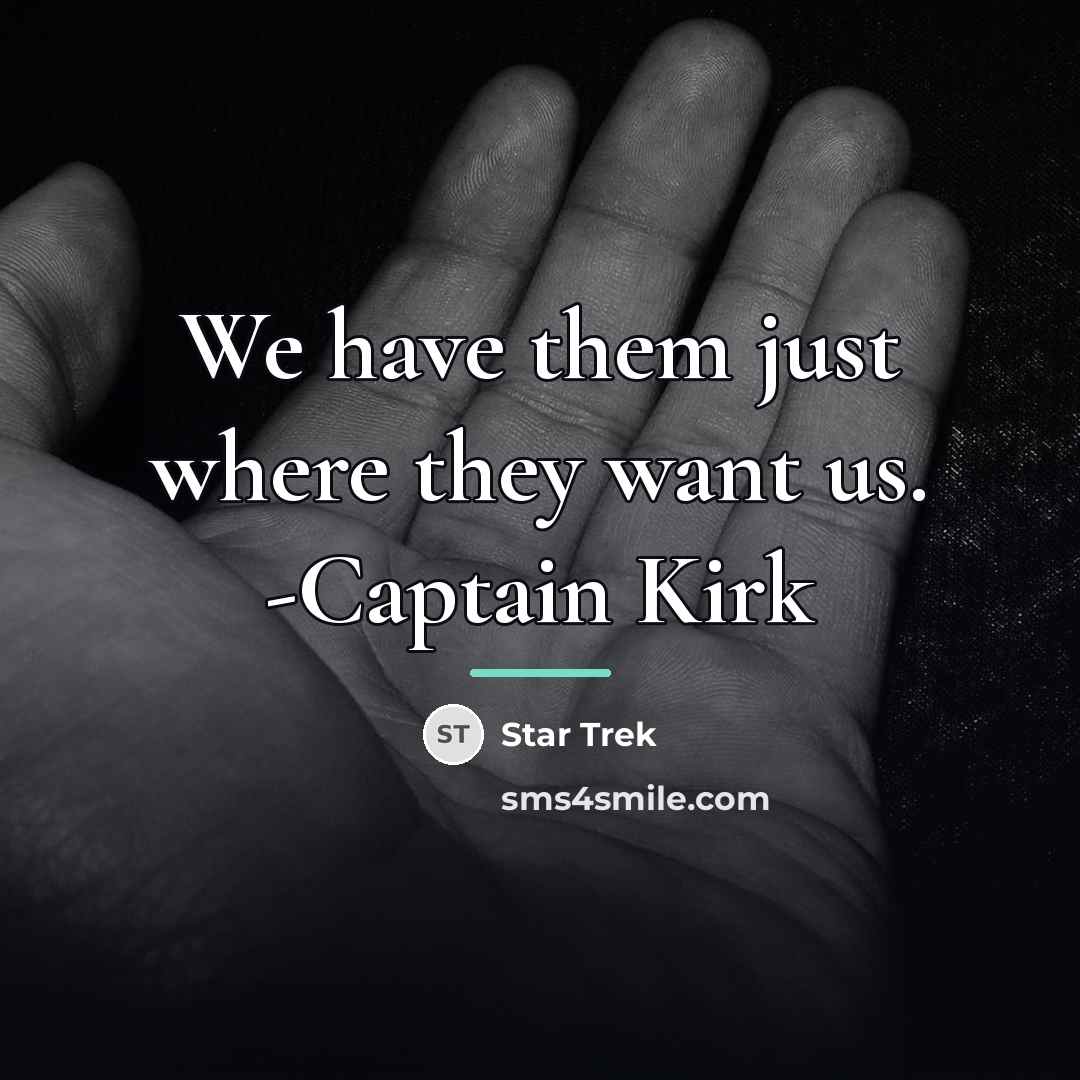 “We have them just where they want us. -Captain Kirk…” quote by Star Trek