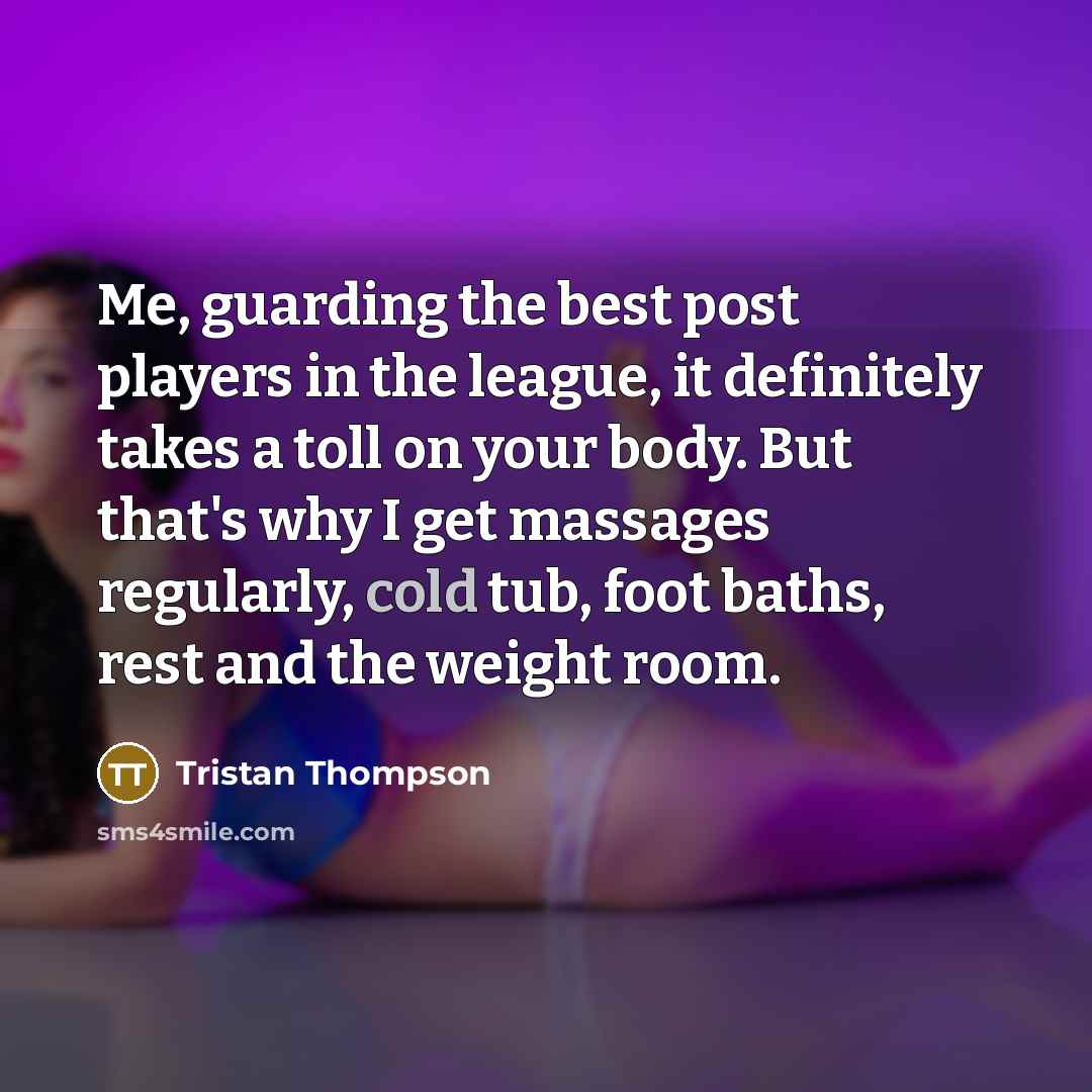 “Me, guarding the best post players in the league, it…” quote by Tristan Thompson